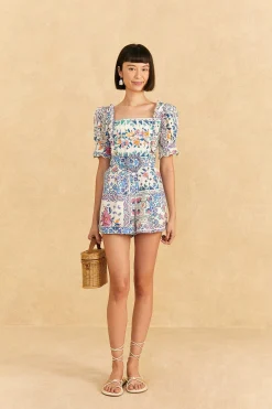  OFF-WHITE ROMANTIC BANDANAS ORGANIC COTTON ROMPER