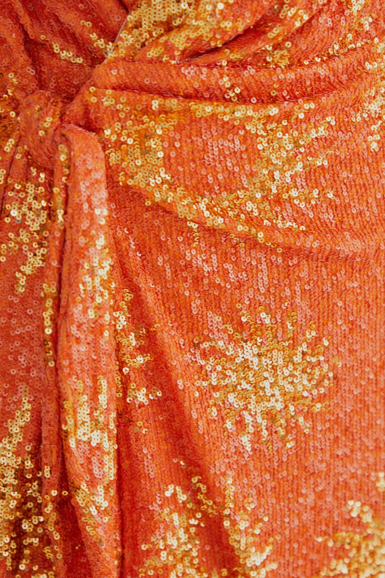 ORANGE SUNNY MOOD SEQUIN LONG SLEEVE MINI DRESS
