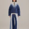  PATCHWORK DENIM WIDE PANTS