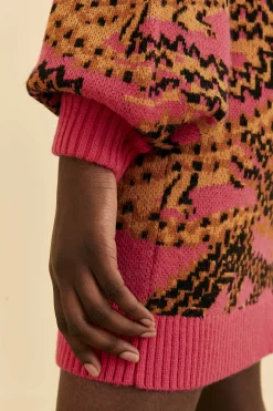  PINK CROCO SWEATER DRESS