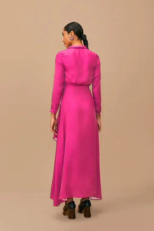  PINK LONG SLEEVE MAXI DRESS