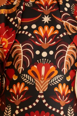 RED NATURE BEAUTY SCARF BACKLESS MIDI DRESS