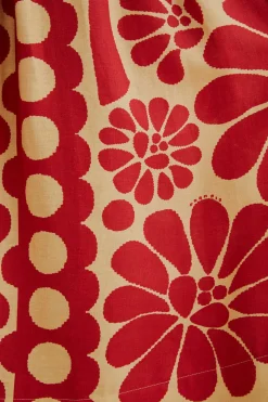  RED PALERMO SLEEVELESS MIDI DRESS