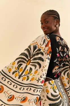  SAND PALMS PARADISE EMBROIDERED CUT OUT MIDI DRESS