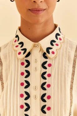  SAND PALMS PARADISE EMBROIDERED BLOUSE