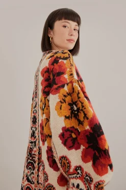 SAND WINTER TAPESTRY KNIT CARDIGAN