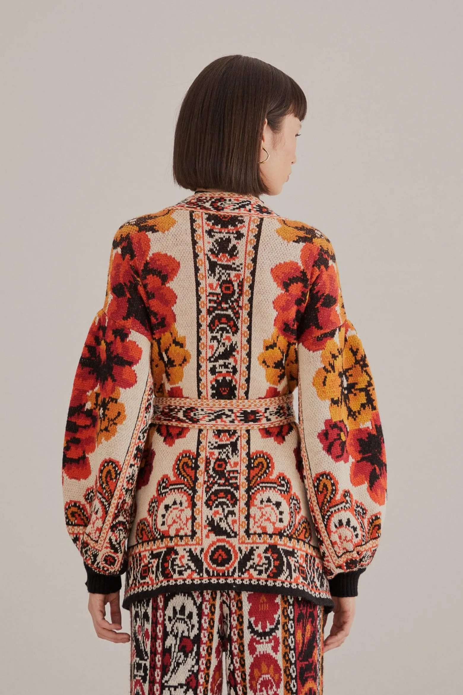 SAND WINTER TAPESTRY KNIT CARDIGAN