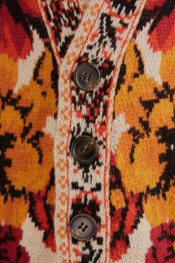 SAND WINTER TAPESTRY KNIT CARDIGAN