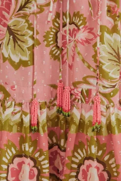 SOFT PINK AURA FLORAL MINI DRESS