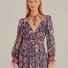 TEAL AINIKA CHARM LONG SLEEVE MINI DRESS