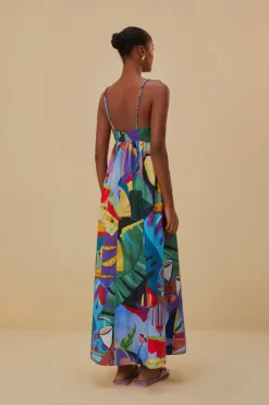  TROPICAL SCENARIO SLEEVELESS MAXI DRESS