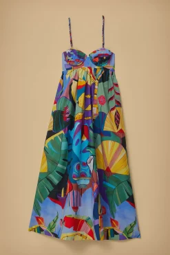 TROPICAL SCENARIO SLEEVELESS MAXI DRESS