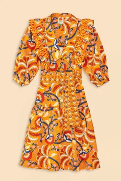  YELLOW PALMS PARTY MIDI DRESS