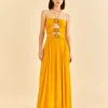  YELLOW SLEEVELESS MAXI DRESS WITH SUN BUCKLE
